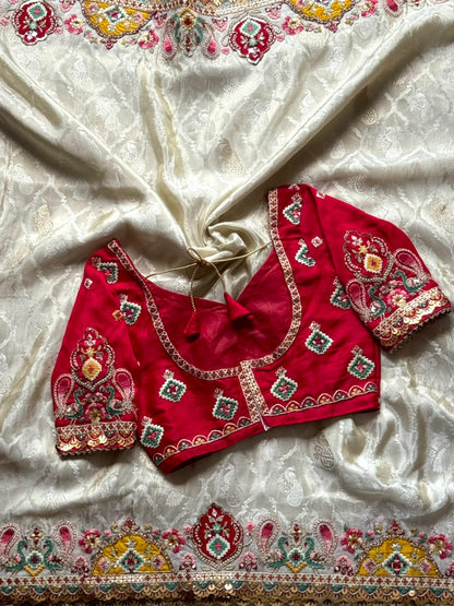 Designer Dola Silk Coding & Sequence Work Saree