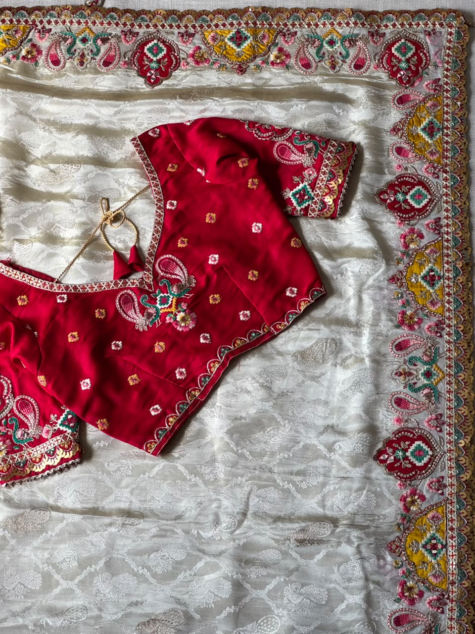 Designer Dola Silk Coding & Sequence Work Saree