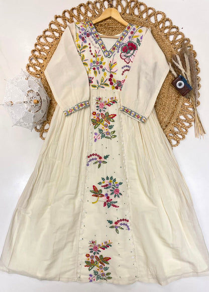 Beautifull Faux Georgette Embroidery Work Top Sharara
