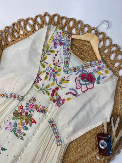 Beautifull Faux Georgette Embroidery Work Top Sharara