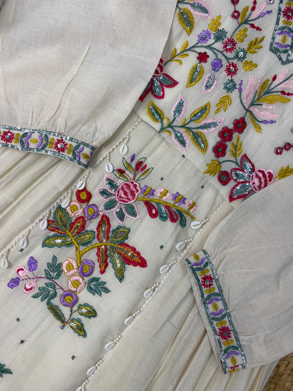 Beautifull Faux Georgette Embroidery Work Top Sharara