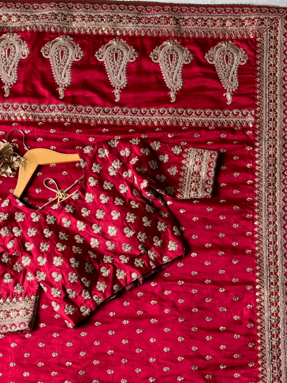 Red Color Pure Silk With Coding Work Saree