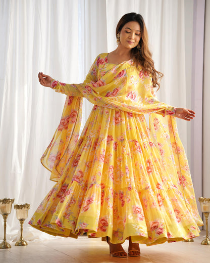 Huge Flair 8.25 MTR Anarkali Gown With Digital Print