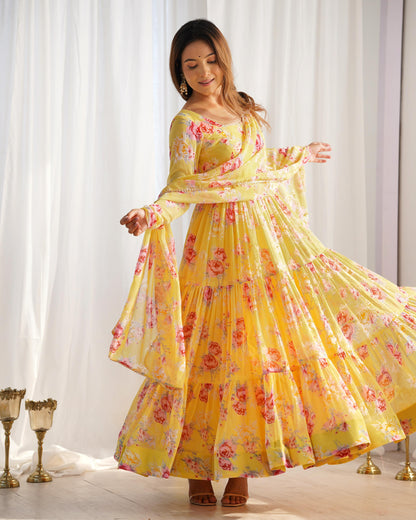 Huge Flair 8.25 MTR Anarkali Gown With Digital Print