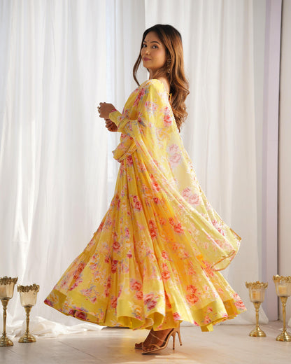 Huge Flair 8.25 MTR Anarkali Gown With Digital Print