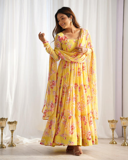 Huge Flair 8.25 MTR Anarkali Gown With Digital Print