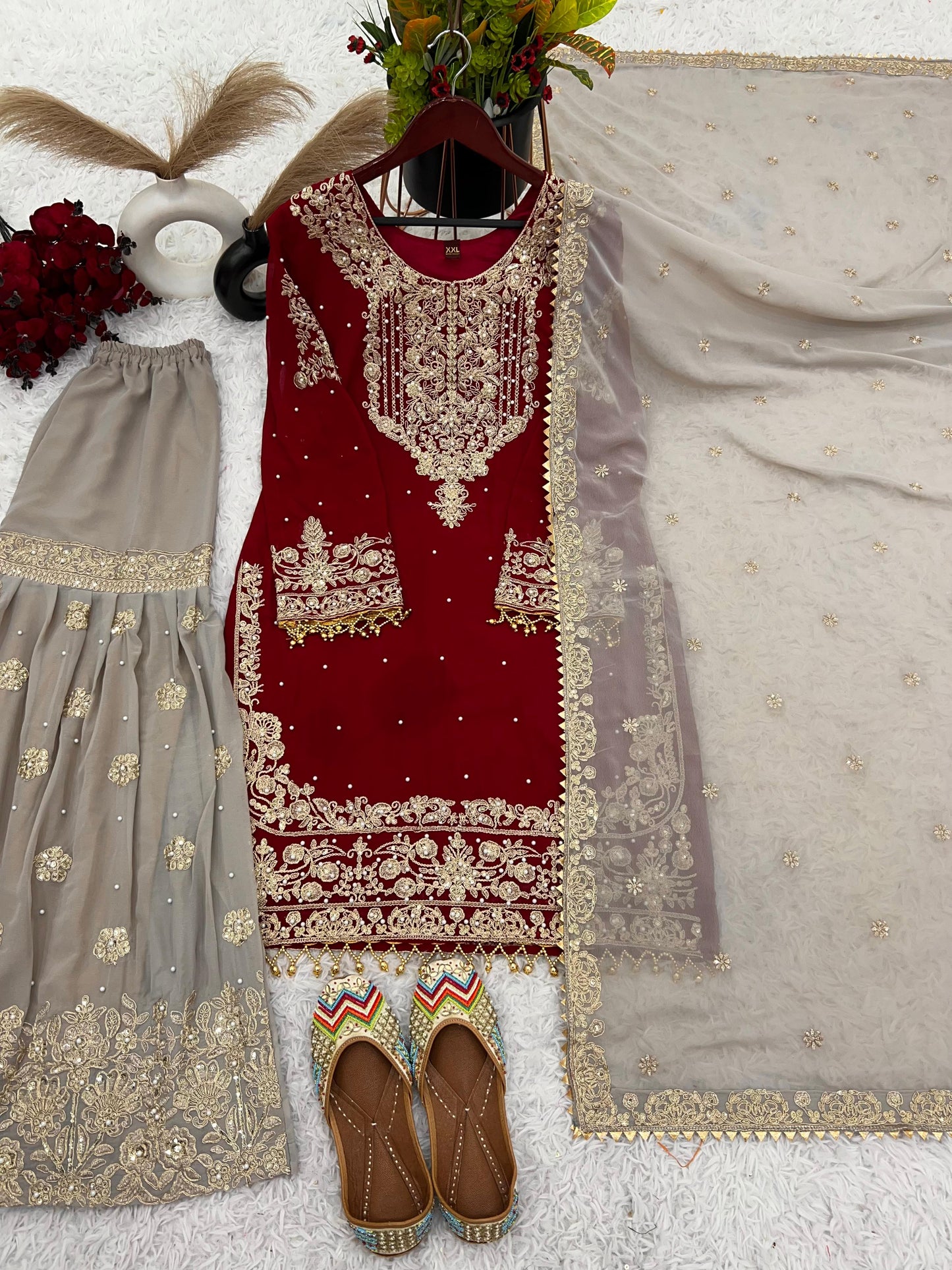 Faux Georgette with inner Coding &amp; Sequnce Work Pakistani Eid Suit