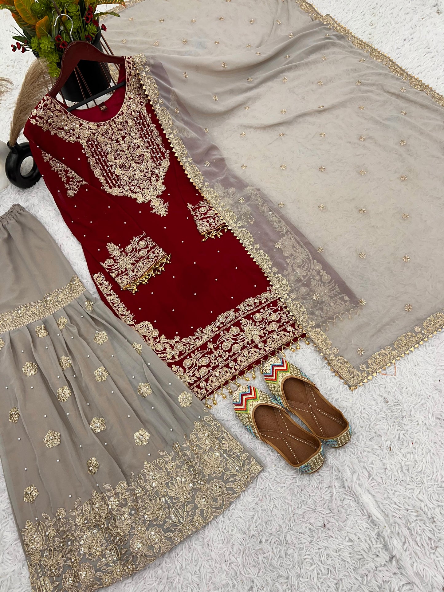 Faux Georgette with inner Coding &amp; Sequnce Work Pakistani Eid Suit