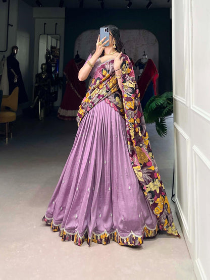 Vichitra Silk Sequence And Embroidered Work Lehenga choli