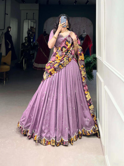 Vichitra Silk Sequence And Embroidered Work Lehenga choli