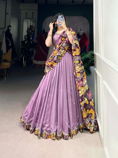 Vichitra Silk Sequence And Embroidered Work Lehenga choli