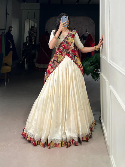 Vichitra Silk Sequence And Embroidered Work Lehenga choli