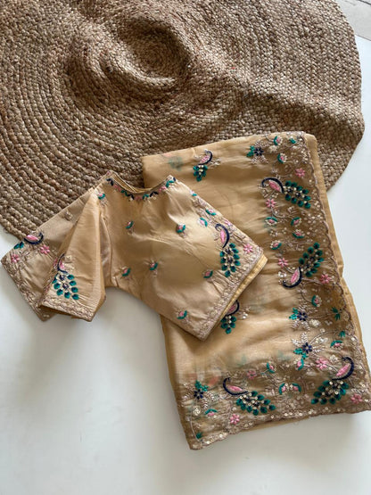 Beautifull Soft Rich Silk With Embroidery Work Saree