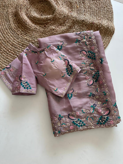 Beautifull Soft Rich Silk With Embroidery Work Saree
