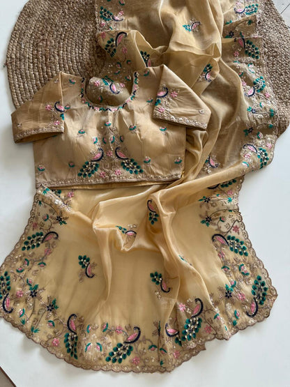 Beautifull Soft Rich Silk With Embroidery Work Saree