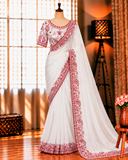 Soft Tebby Silk Saree with Sequin & Thread Embroidery Work