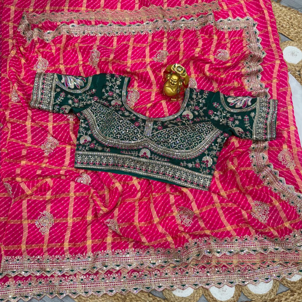 Panetar Chiffon Embroidered Saree Set