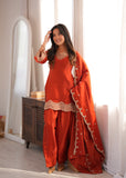 Glass Roman Silk Embroidered Farshi Shalwar Suit Set