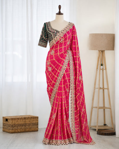 Panetar Chiffon Embroidered Saree Set