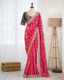 Panetar Chiffon Embroidered Saree Set