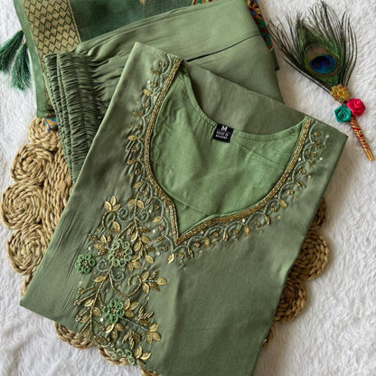 Latest Handwork Roman Silk Kurti Set