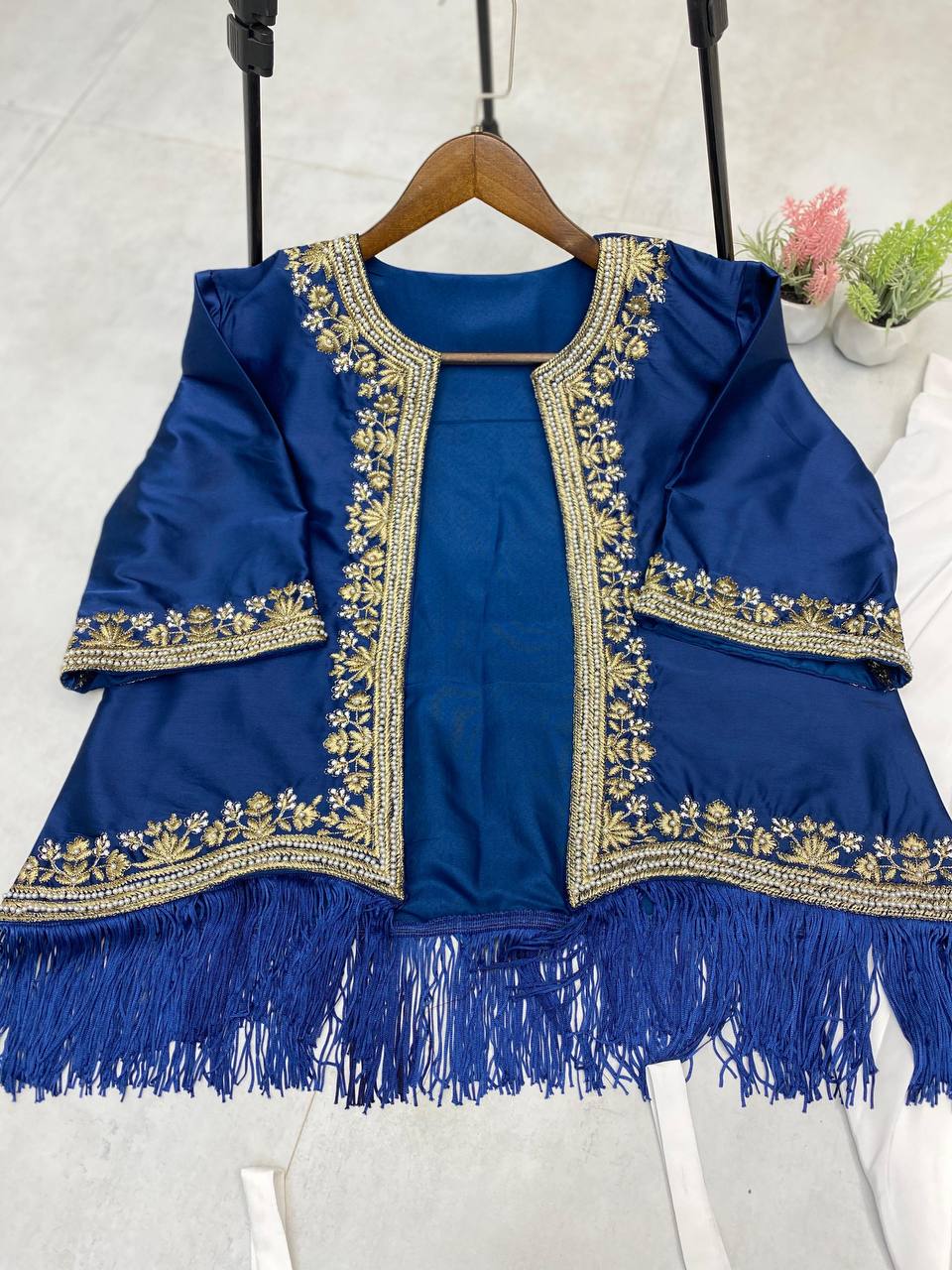 Creap Silk With Moti Lace Work Koti Blouse