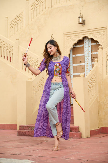 Navratri Special Faux Georgette Bandhni Print Work Kurti