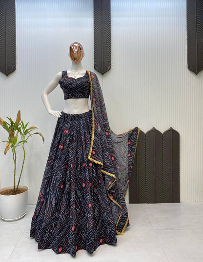Special Printed Georgette Print Work Lehenga
