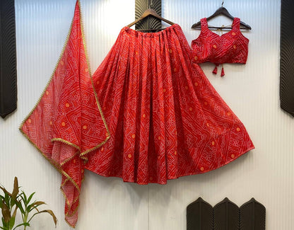 Special Printed Georgette Print Work Lehenga