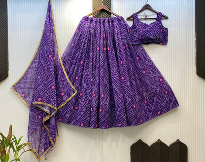 Special Printed Georgette Print Work Lehenga