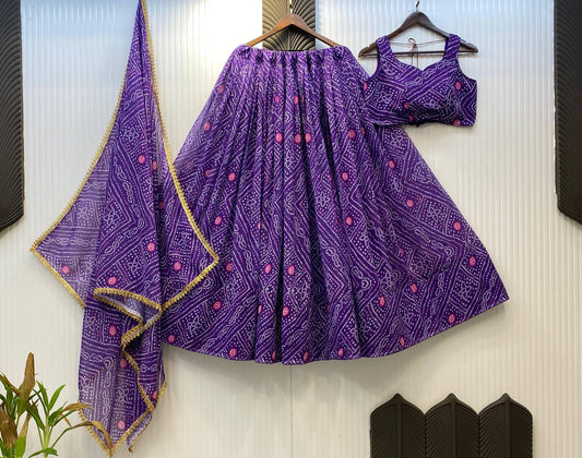 Special Printed Georgette Print Work Lehenga