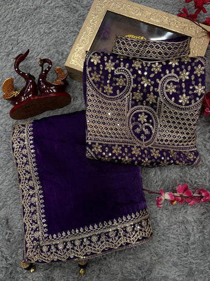 New Wear Jimmy Chuu Thead And Sequence Work Saree