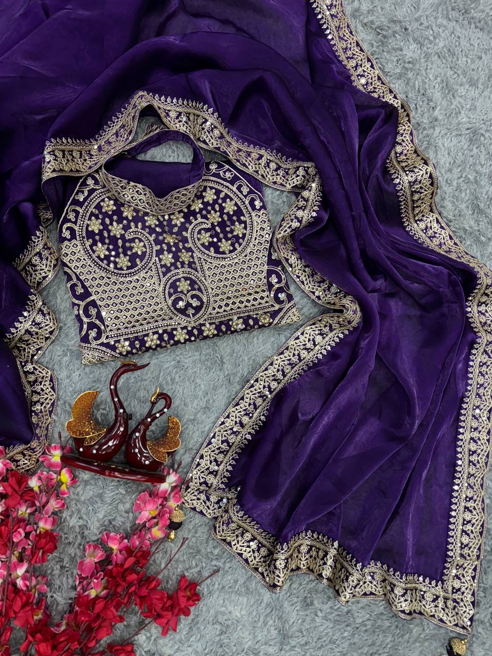 New Wear Jimmy Chuu Thead And Sequence Work Saree