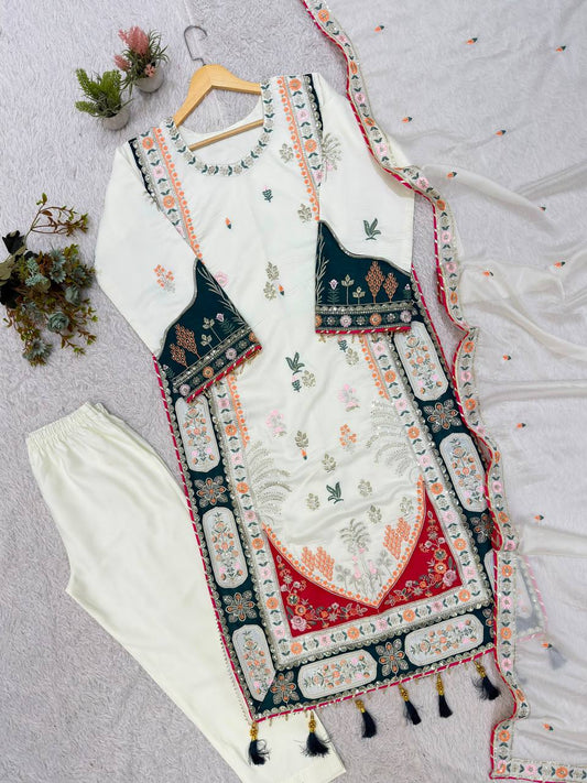 Star Silk Sequence Embroidery Applique Work Top Pent
