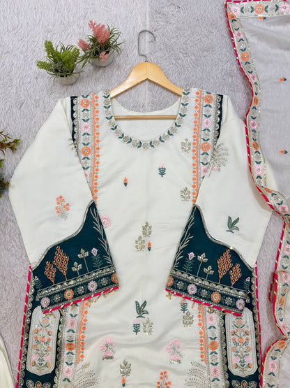 Star Silk Sequence Embroidery Applique Work Top Pent