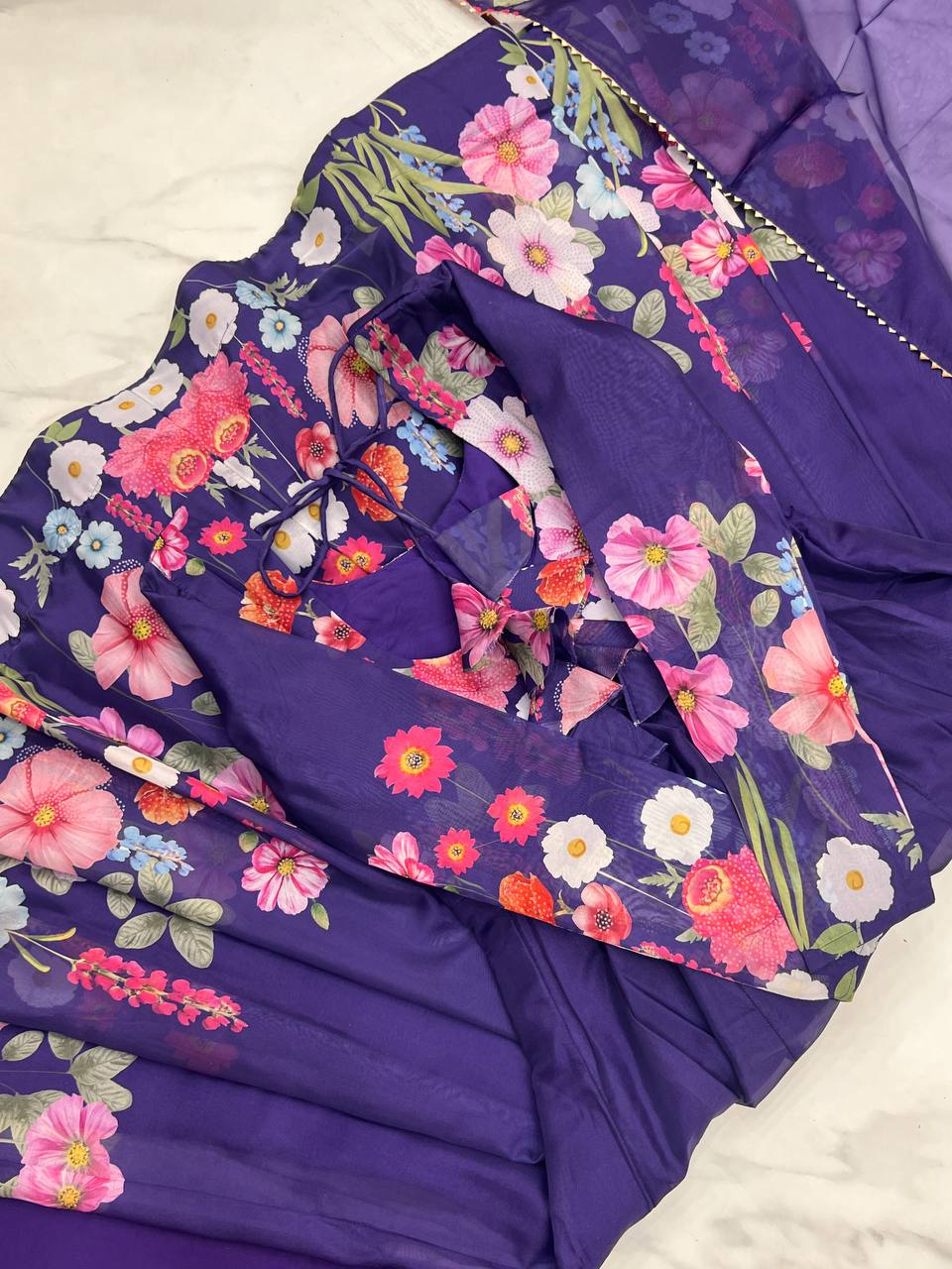 Heavy Organza Tabby Silk Anarkali Gown In 4 Meter Huge Flair