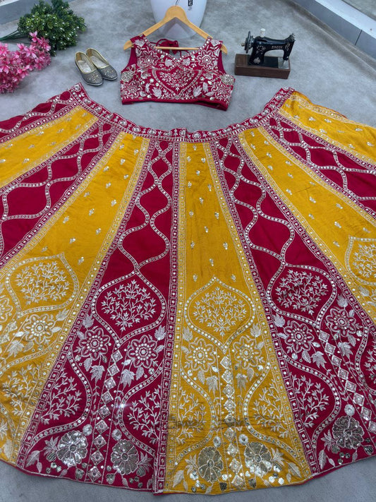 New Desigh vichitra Silk With Embroidery Work Lehenga