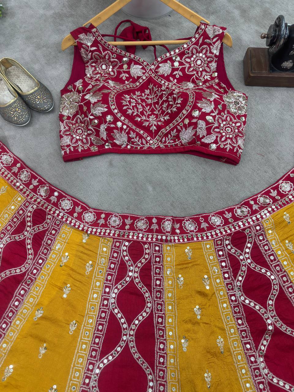 New Desigh vichitra Silk With Embroidery Work Lehenga