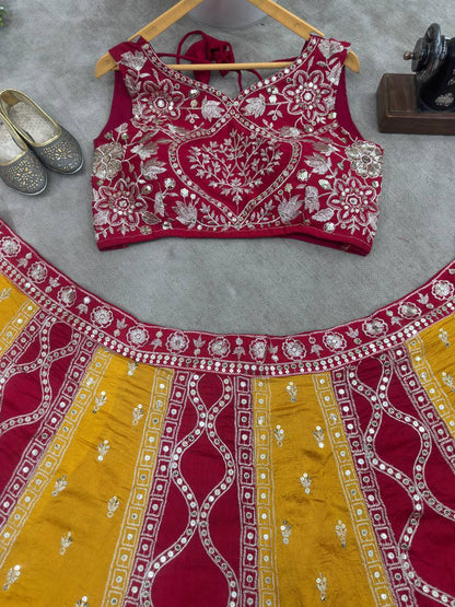 New Desigh vichitra Silk With Embroidery Work Lehenga