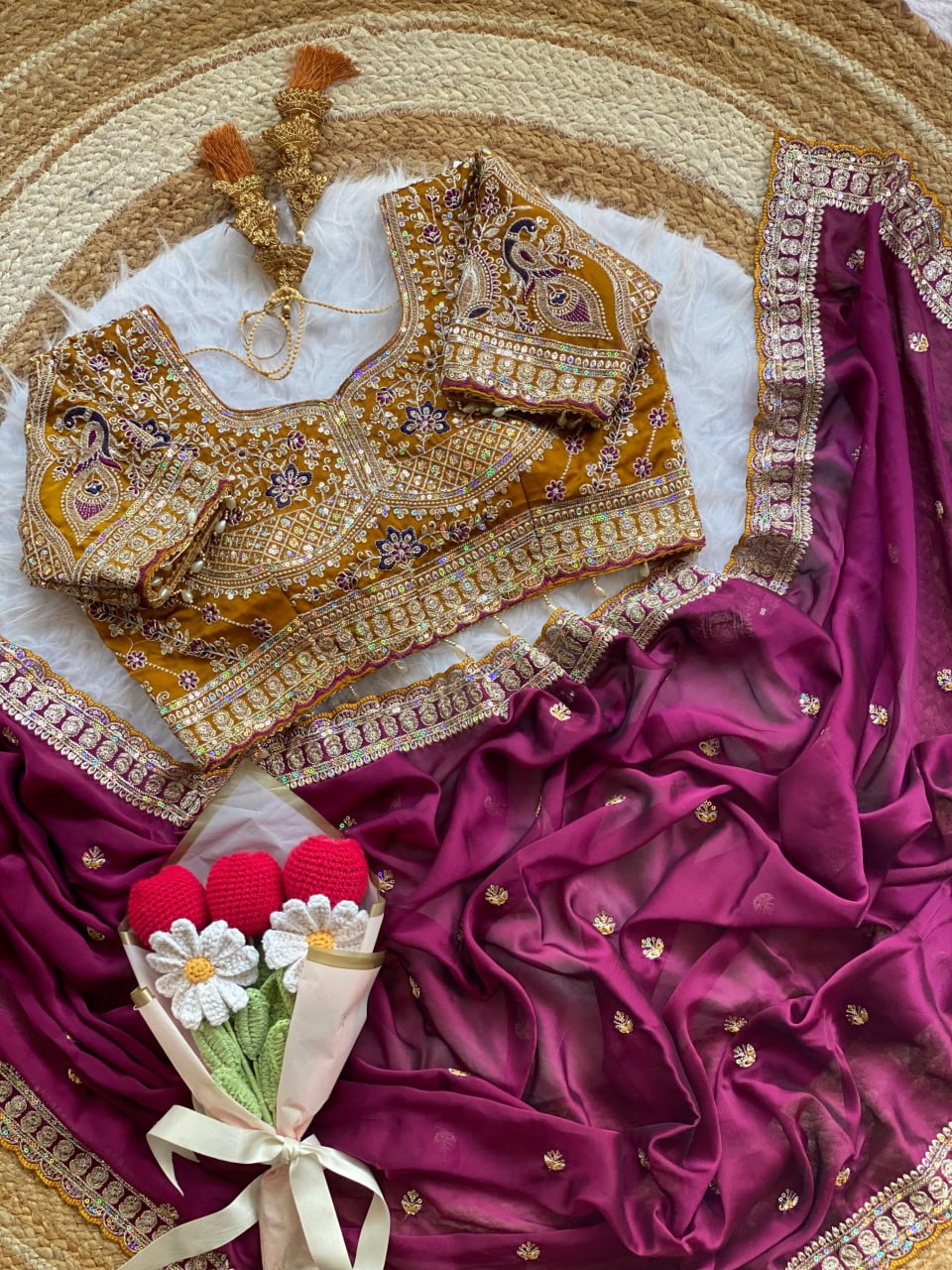 Beautiful Soft Rangoli Silk With Sequins Jari & thread Embroidery Work Saree