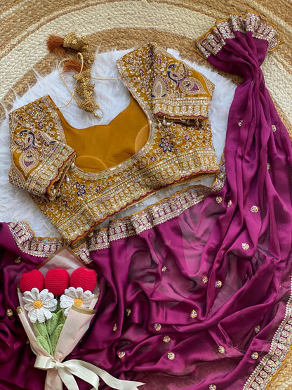 Beautiful Soft Rangoli Silk With Sequins Jari & thread Embroidery Work Saree