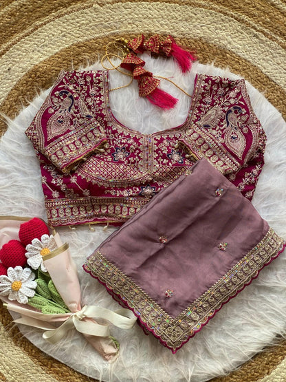 Beautiful Soft Rangoli Silk With Sequins Jari & thread Embroidery Work Saree