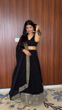 Foux Gorgette Canvas Patta And Cancan Sequence Work Lehenga Choli