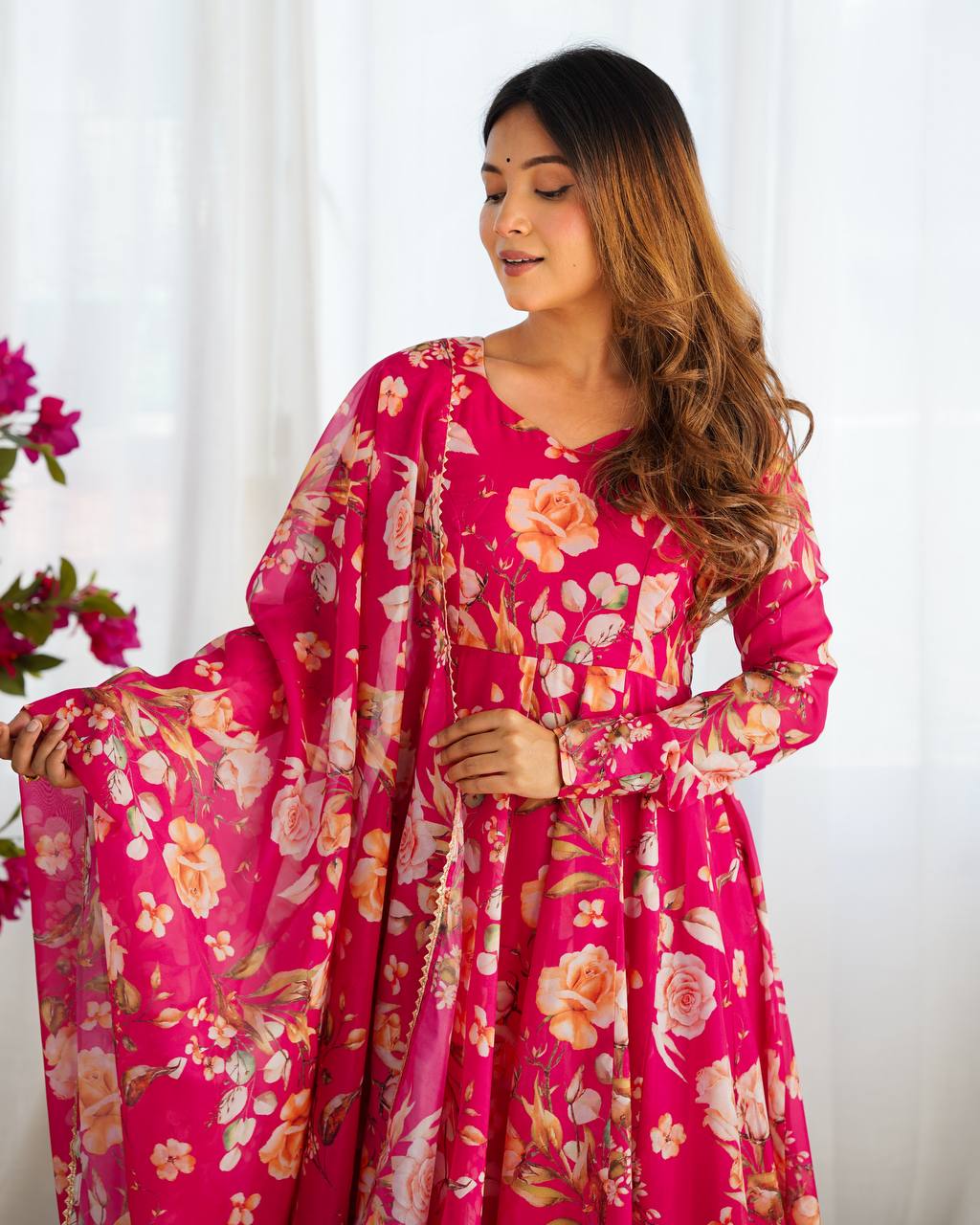 Heavy Soft Pure Organza Silk Anarkali Gown