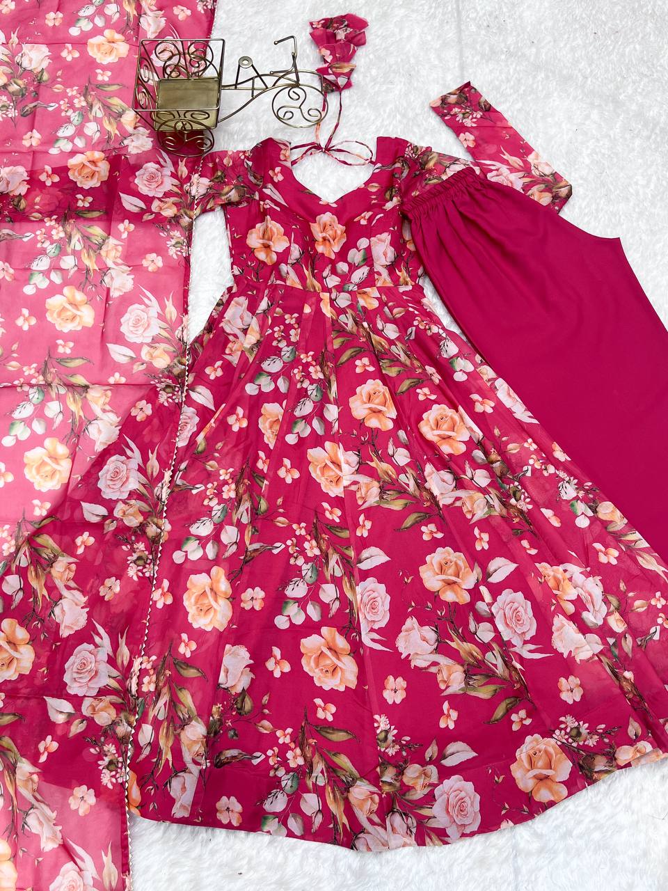 Heavy Soft Pure Organza Silk Anarkali Gown