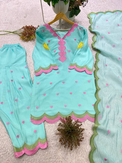 Blush Petal Chanderi Suit Set