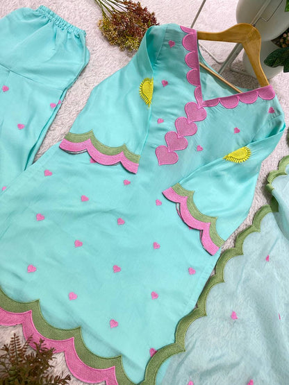 Blush Petal Chanderi Suit Set
