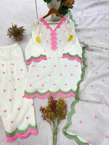 Blush Petal Chanderi Suit Set