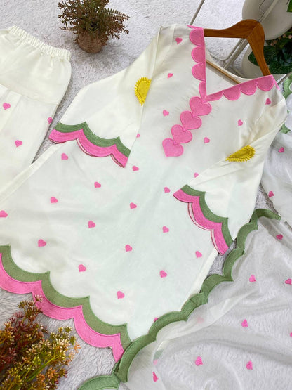 Blush Petal Chanderi Suit Set