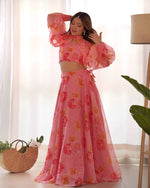 Pure Soft Tabby Organza Silk With Canvas Patta Attached Lehenga Choli